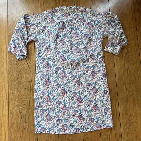J. McLaughlin Nylee Linen Mini Dress SZ M 3QTR Puff Sleeve Floral Bloomsbury - Picture 2 of 10